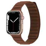 สายหนังบางแบบห่วงสองสีแม่เหล็ก สำหรับ Apple Watch Series, 7 45มม. / 6&SE&5&4 44มม. / 3&2&1 42มม., 7 41มม. / 6&SE&5&4 40มม. / 3&2&1 38มม.