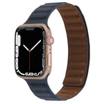 สายหนังบางแบบห่วงสองสีแม่เหล็ก สำหรับ Apple Watch Series, 7 45มม. / 6&SE&5&4 44มม. / 3&2&1 42มม., 7 41มม. / 6&SE&5&4 40มม. / 3&2&1 38มม.