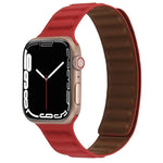 สายหนังบางแบบห่วงสองสีแม่เหล็ก สำหรับ Apple Watch Series, 7 45มม. / 6&SE&5&4 44มม. / 3&2&1 42มม., 7 41มม. / 6&SE&5&4 40มม. / 3&2&1 38มม.
