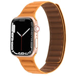 สายหนังบางแบบห่วงสองสีแม่เหล็ก สำหรับ Apple Watch Series, 7 45มม. / 6&SE&5&4 44มม. / 3&2&1 42มม., 7 41มม. / 6&SE&5&4 40มม. / 3&2&1 38มม.