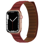 สายหนังบางแบบห่วงสองสีแม่เหล็ก สำหรับ Apple Watch Series, 7 45มม. / 6&SE&5&4 44มม. / 3&2&1 42มม., 7 41มม. / 6&SE&5&4 40มม. / 3&2&1 38มม.