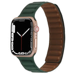 สายหนังบางแบบห่วงสองสีแม่เหล็ก สำหรับ Apple Watch Series, 7 45มม. / 6&SE&5&4 44มม. / 3&2&1 42มม., 7 41มม. / 6&SE&5&4 40มม. / 3&2&1 38มม.