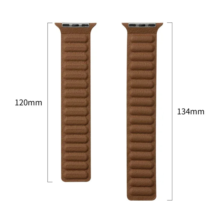 สายหนังบางแบบห่วงสองสีแม่เหล็ก สำหรับ Apple Watch Series, 7 45มม. / 6&SE&5&4 44มม. / 3&2&1 42มม., 7 41มม. / 6&SE&5&4 40มม. / 3&2&1 38มม.