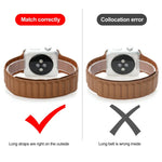 สายหนังบางแบบห่วงสองสีแม่เหล็ก สำหรับ Apple Watch Series, 7 45มม. / 6&SE&5&4 44มม. / 3&2&1 42มม., 7 41มม. / 6&SE&5&4 40มม. / 3&2&1 38มม.