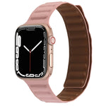 สายหนังบางแบบห่วงสองสีแม่เหล็ก สำหรับ Apple Watch Series, 7 45มม. / 6&SE&5&4 44มม. / 3&2&1 42มม., 7 41มม. / 6&SE&5&4 40มม. / 3&2&1 38มม.