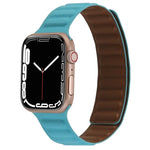 สายหนังบางแบบห่วงสองสีแม่เหล็ก สำหรับ Apple Watch Series, 7 45มม. / 6&SE&5&4 44มม. / 3&2&1 42มม., 7 41มม. / 6&SE&5&4 40มม. / 3&2&1 38มม.