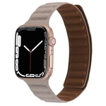 สายหนังบางแบบห่วงสองสีแม่เหล็ก สำหรับ Apple Watch Series, 7 45มม. / 6&SE&5&4 44มม. / 3&2&1 42มม., 7 41มม. / 6&SE&5&4 40มม. / 3&2&1 38มม.
