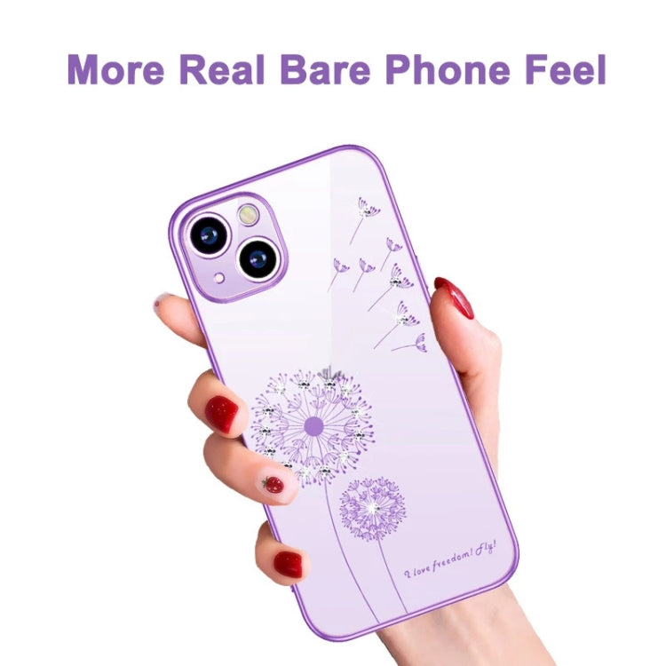 Electroplating Diamond Dandelion TPU Phone Case, For iPhone 14, For iPhone 14 Plus, For iPhone 14 Pro, For iPhone 14 Pro Max