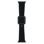 สายซิลิโคนหัวเข็มขัดสี่เหลี่ยมสีดำ สำหรับ Apple Watch Series, 7 45มม. / 6&SE&5&4 44มม. / 3&2&1 42มม., 7 41มม. / 6&SE&5&4 40มม. / 3&2&1 38มม.