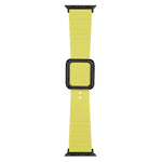 สายซิลิโคนหัวเข็มขัดสี่เหลี่ยมสีดำ สำหรับ Apple Watch Series, 7 45มม. / 6&SE&5&4 44มม. / 3&2&1 42มม., 7 41มม. / 6&SE&5&4 40มม. / 3&2&1 38มม.