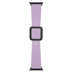 สายซิลิโคนหัวเข็มขัดสี่เหลี่ยมสีดำ สำหรับ Apple Watch Series, 7 45มม. / 6&SE&5&4 44มม. / 3&2&1 42มม., 7 41มม. / 6&SE&5&4 40มม. / 3&2&1 38มม.