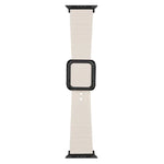 สายซิลิโคนหัวเข็มขัดสี่เหลี่ยมสีดำ สำหรับ Apple Watch Series, 7 45มม. / 6&SE&5&4 44มม. / 3&2&1 42มม., 7 41มม. / 6&SE&5&4 40มม. / 3&2&1 38มม.