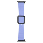 สายซิลิโคนหัวเข็มขัดสี่เหลี่ยมสีดำ สำหรับ Apple Watch Series, 7 45มม. / 6&SE&5&4 44มม. / 3&2&1 42มม., 7 41มม. / 6&SE&5&4 40มม. / 3&2&1 38มม.