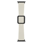 สายซิลิโคนหัวเข็มขัดสี่เหลี่ยมสีดำ สำหรับ Apple Watch Series, 7 45มม. / 6&SE&5&4 44มม. / 3&2&1 42มม., 7 41มม. / 6&SE&5&4 40มม. / 3&2&1 38มม.