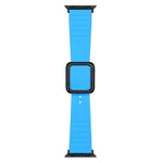 สายซิลิโคนหัวเข็มขัดสี่เหลี่ยมสีดำ สำหรับ Apple Watch Series, 7 45มม. / 6&SE&5&4 44มม. / 3&2&1 42มม., 7 41มม. / 6&SE&5&4 40มม. / 3&2&1 38มม.