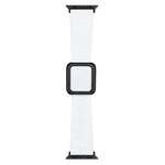 สายซิลิโคนหัวเข็มขัดสี่เหลี่ยมสีดำ สำหรับ Apple Watch Series, 7 45มม. / 6&SE&5&4 44มม. / 3&2&1 42มม., 7 41มม. / 6&SE&5&4 40มม. / 3&2&1 38มม.