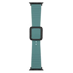 สายซิลิโคนหัวเข็มขัดสี่เหลี่ยมสีดำ สำหรับ Apple Watch Series, 7 45มม. / 6&SE&5&4 44มม. / 3&2&1 42มม., 7 41มม. / 6&SE&5&4 40มม. / 3&2&1 38มม.