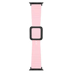 สายซิลิโคนหัวเข็มขัดสี่เหลี่ยมสีดำ สำหรับ Apple Watch Series, 7 45มม. / 6&SE&5&4 44มม. / 3&2&1 42มม., 7 41มม. / 6&SE&5&4 40มม. / 3&2&1 38มม.