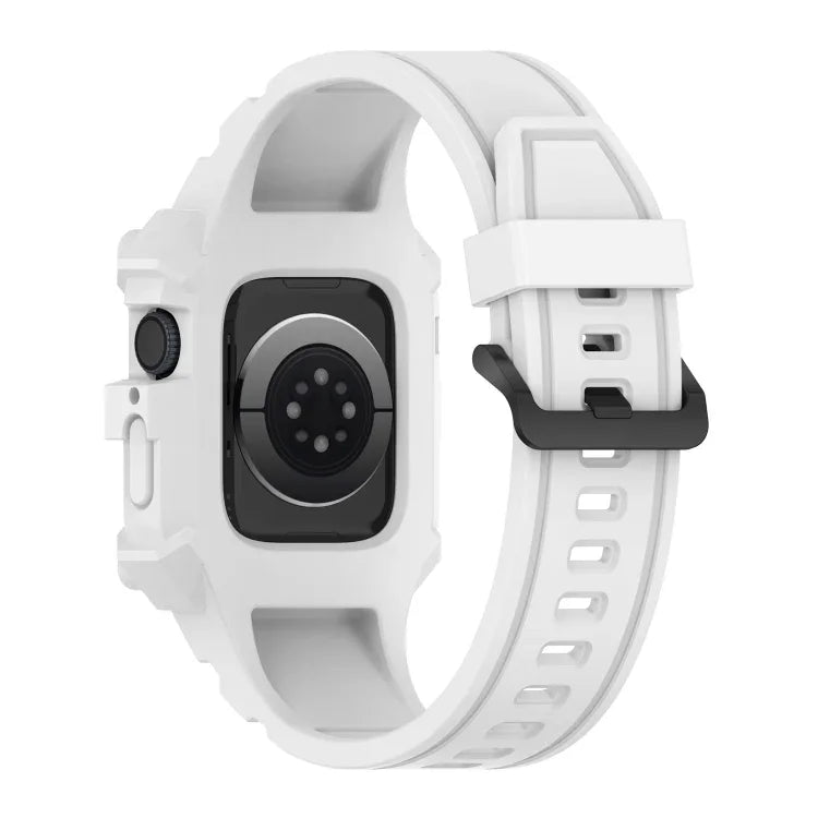 Integrated Silicone Watch Band For Apple Watch Series, 7 45mm / 6&SE&5&4 44mm / 3&2&1 42mm, 7 41mm / 6&SE&5&4 40mm / 3&2&1 38mm