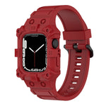สายซิลิโคนแบบบูรณาการสำหรับ Apple Watch Series, 7 45มม. / 6&SE&5&4 44มม. / 3&2&1 42มม., 7 41มม. / 6&SE&5&4 40มม. / 3&2&1 38มม.