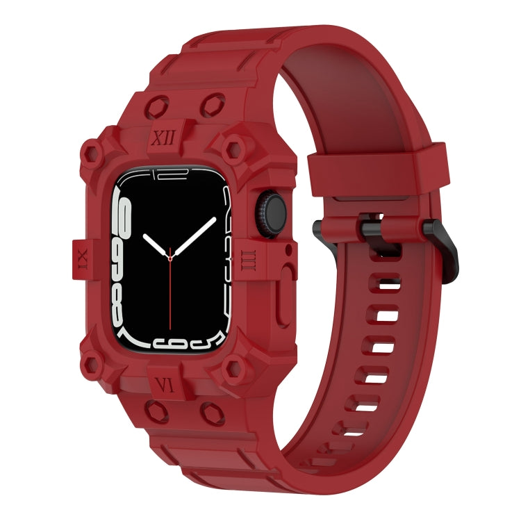 สายซิลิโคนแบบบูรณาการสำหรับ Apple Watch Series, 7 45มม. / 6&SE&5&4 44มม. / 3&2&1 42มม., 7 41มม. / 6&SE&5&4 40มม. / 3&2&1 38มม.