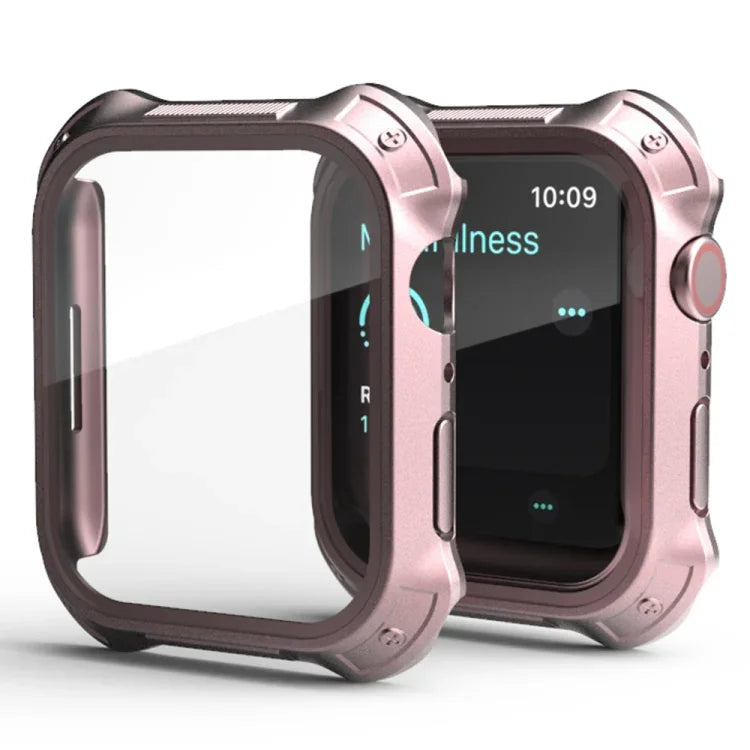 เคสป้องกันแบบ 2 in 1 กรอบ PC + ฟิล์มกระจกนิรภัยสำหรับหน้าจอ สำหรับ Apple Watch Series 9 / 8 / 7 ขนาด 41 มม. สำหรับ Apple Watch Series 9 / 8 / 7 ขนาด 45 มม.
