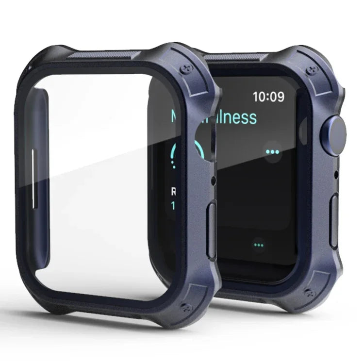 เคสป้องกันแบบ 2 in 1 กรอบ PC + ฟิล์มกระจกนิรภัยสำหรับหน้าจอ สำหรับ Apple Watch Series 9 / 8 / 7 ขนาด 41 มม. สำหรับ Apple Watch Series 9 / 8 / 7 ขนาด 45 มม.
