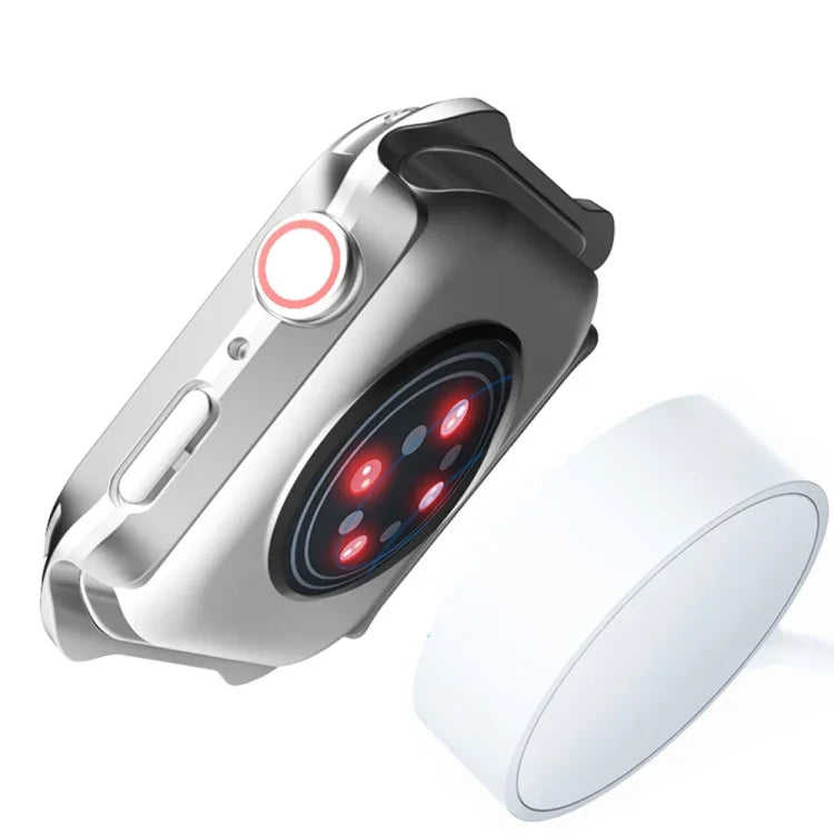 เคสป้องกันแบบ 2 in 1 กรอบ PC + ฟิล์มกระจกนิรภัยสำหรับหน้าจอ สำหรับ Apple Watch Series 9 / 8 / 7 ขนาด 41 มม. สำหรับ Apple Watch Series 9 / 8 / 7 ขนาด 45 มม.