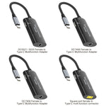 อะแดปเตอร์มัลติฟังก์ชัน + Type-C + USB หญิง ถึง Type-C, DC5521 / 5525, DC7406, DC7909, พอร์ตสี่เหลี่ยม