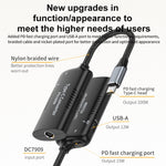 อะแดปเตอร์มัลติฟังก์ชัน + Type-C + USB หญิง ถึง Type-C, DC5521 / 5525, DC7406, DC7909, พอร์ตสี่เหลี่ยม