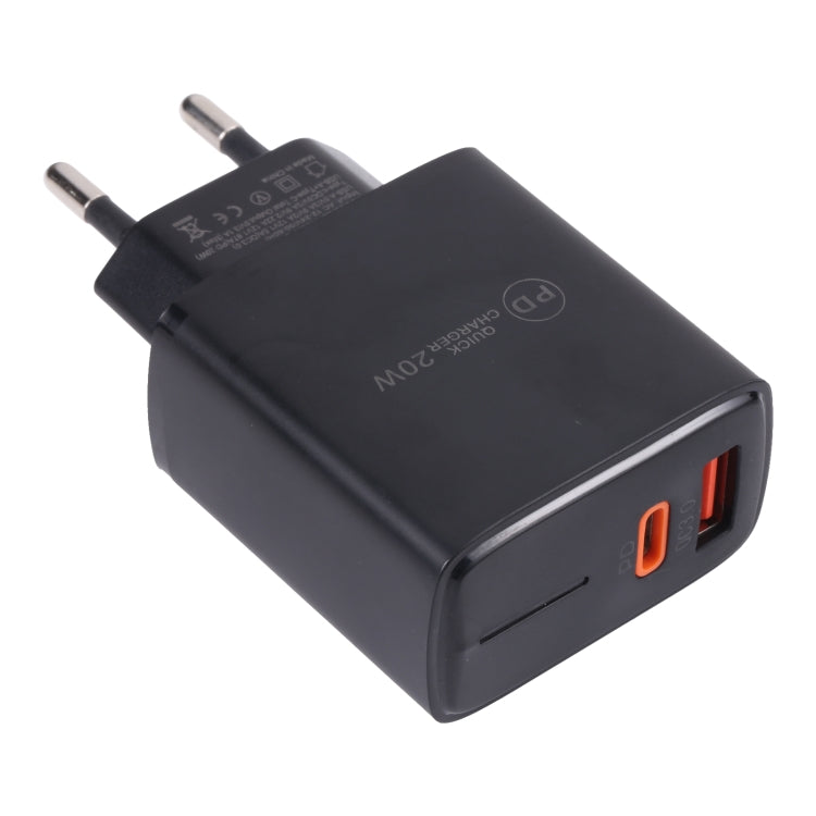 LZ-1130 PD 20W Type-C+QC 3.0 USB ชาร์จเร็ว, ปลั๊ก EU 20W, ปลั๊ก US 20W