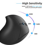 เมาส์เกมไร้สายแนวตั้งแบบสรีรศาสตร์ 2.4G X10, X10 (สีดำ), X10 (สีเทา)