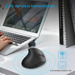 เมาส์เกมไร้สายแนวตั้งแบบสรีรศาสตร์ 2.4G X10, X10 (สีดำ), X10 (สีเทา)