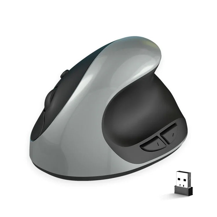 เมาส์เกมไร้สายแนวตั้งแบบสรีรศาสตร์ 2.4G X10, X10 (สีดำ), X10 (สีเทา)