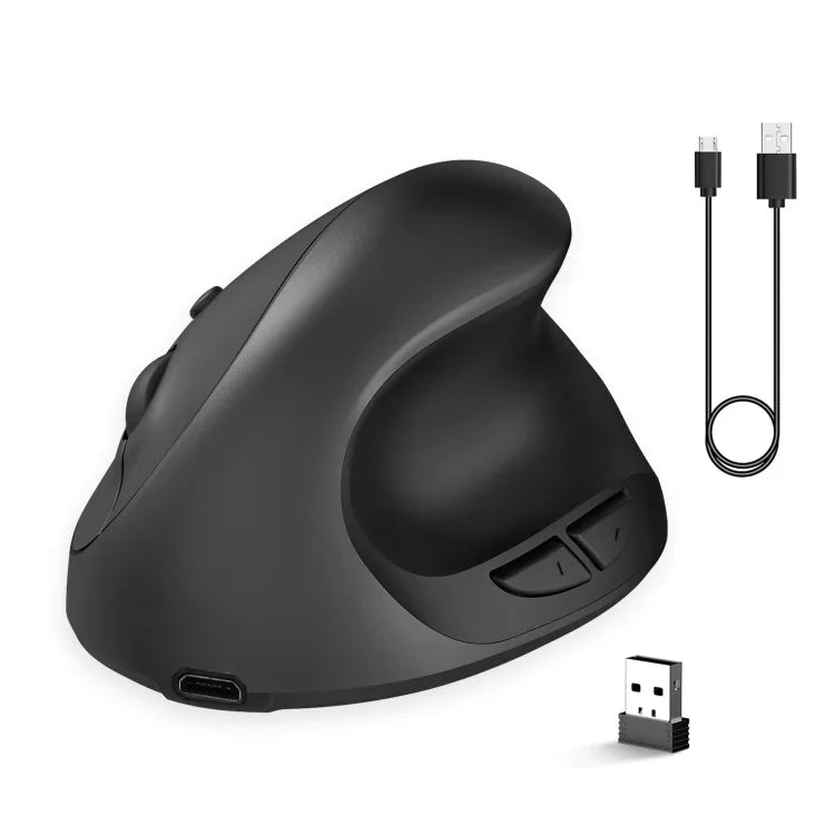 เมาส์เกมไร้สายชาร์จไฟได้แนวตั้งแบบสรีรศาสตร์ 2.4G X10, X10 ชาร์จไฟได้ (สีดำ), X10 ชาร์จไฟได้ (สีเทา)