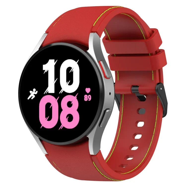 สายซิลิโคนลายหนัง สำหรับ Samsung Galaxy Watch5 / Watch5 Pro / Watch4