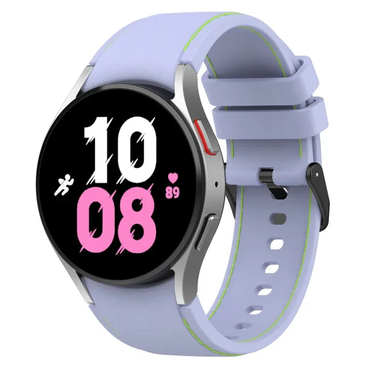 สายซิลิโคนลายหนัง สำหรับ Samsung Galaxy Watch5 / Watch5 Pro / Watch4