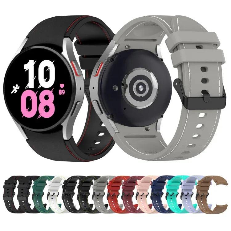 สายซิลิโคนลายหนัง สำหรับ Samsung Galaxy Watch5 / Watch5 Pro / Watch4