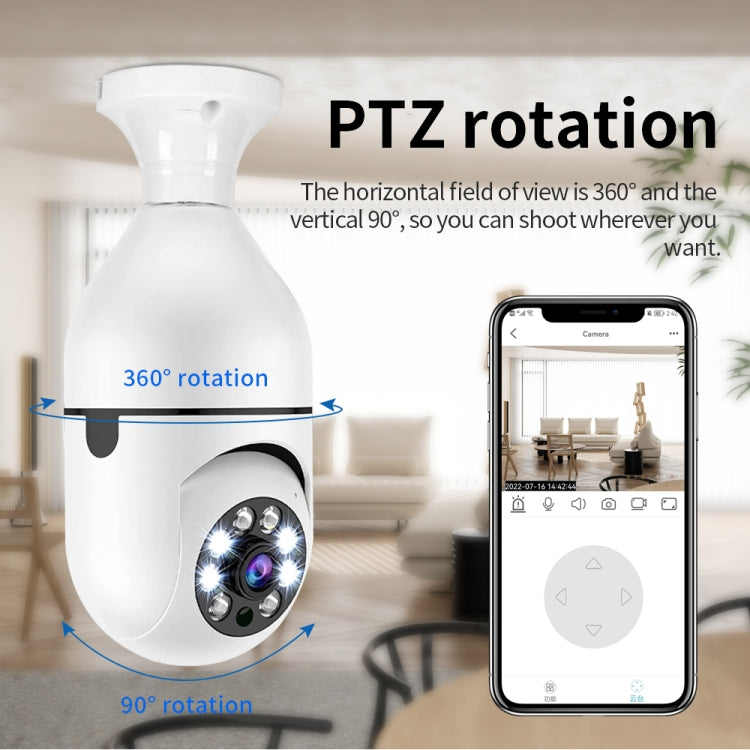 กล้องหลอดไฟ A6 2MP HD WiFi รองรับการตรวจจับการเคลื่อนไหว/เสียงสองทาง/กลางคืน/TF Card, ไม่มีเมมโมรี่การ์ด