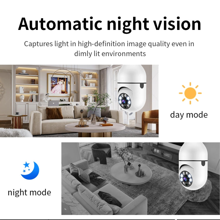 กล้องหลอดไฟ A6 2MP HD WiFi รองรับการตรวจจับการเคลื่อนไหว/เสียงสองทาง/กลางคืน/TF Card, ไม่มีเมมโมรี่การ์ด