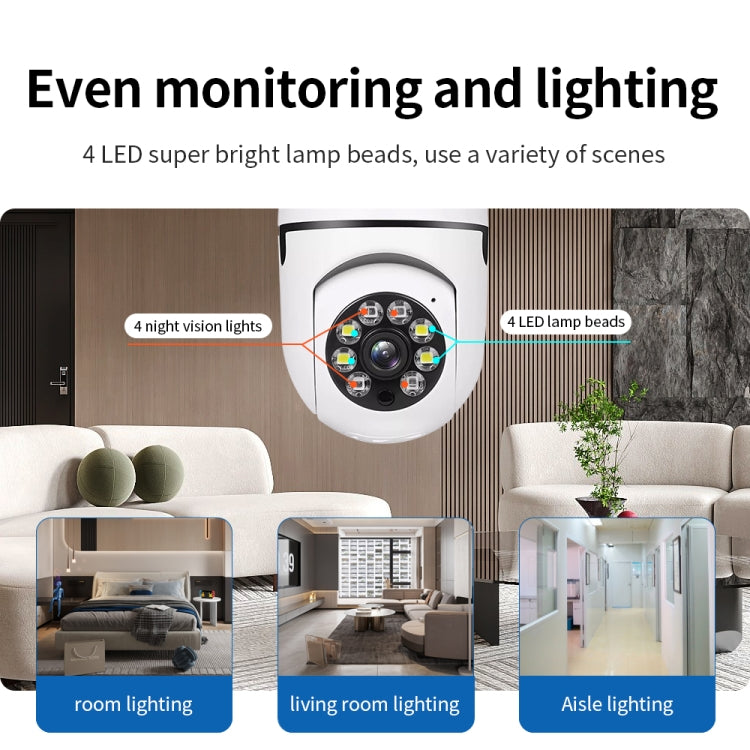 กล้องหลอดไฟ A6 2MP HD WiFi รองรับการตรวจจับการเคลื่อนไหว/เสียงสองทาง/กลางคืน/TF Card, ไม่มีเมมโมรี่การ์ด