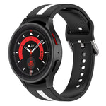 Two-color Stripe Silicone Watch Band, For Samsung Galaxy Watch5 / Watch5 Pro