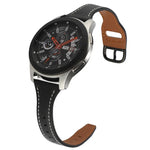 สายหนังแท้ขนาด 22 มม. แบบหัวเข็มขัดกลับด้าน สำหรับ Samsung Galaxy Watch3 / Huawei Watch GT3 Pro