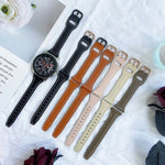 สายหนังแท้ขนาด 22 มม. แบบหัวเข็มขัดกลับด้าน สำหรับ Samsung Galaxy Watch3 / Huawei Watch GT3 Pro