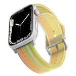 สายซิลิโคนโปร่งแสงแบบด้าน สำหรับ Apple Watch Series 7 ขนาด 45 มม. / 6&SE&5&4 ขนาด 44 มม. / 3&2&1 ขนาด 42 มม. 7 ขนาด 41 มม. / 6&SE&5&4 ขนาด 40 มม. / 3&2&1 ขนาด 38 มม.