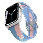 สายซิลิโคนโปร่งแสงแบบด้าน สำหรับ Apple Watch Series 7 ขนาด 45 มม. / 6&SE&5&4 ขนาด 44 มม. / 3&2&1 ขนาด 42 มม. 7 ขนาด 41 มม. / 6&SE&5&4 ขนาด 40 มม. / 3&2&1 ขนาด 38 มม.