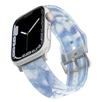 สายซิลิโคนโปร่งแสงแบบด้าน สำหรับ Apple Watch Series 7 ขนาด 45 มม. / 6&SE&5&4 ขนาด 44 มม. / 3&2&1 ขนาด 42 มม. 7 ขนาด 41 มม. / 6&SE&5&4 ขนาด 40 มม. / 3&2&1 ขนาด 38 มม.