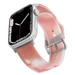 สายซิลิโคนโปร่งแสงแบบด้าน สำหรับ Apple Watch Series 7 ขนาด 45 มม. / 6&SE&5&4 ขนาด 44 มม. / 3&2&1 ขนาด 42 มม. 7 ขนาด 41 มม. / 6&SE&5&4 ขนาด 40 มม. / 3&2&1 ขนาด 38 มม.