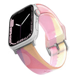 สายซิลิโคนโปร่งแสงแบบด้าน สำหรับ Apple Watch Series 7 ขนาด 45 มม. / 6&SE&5&4 ขนาด 44 มม. / 3&2&1 ขนาด 42 มม. 7 ขนาด 41 มม. / 6&SE&5&4 ขนาด 40 มม. / 3&2&1 ขนาด 38 มม.
