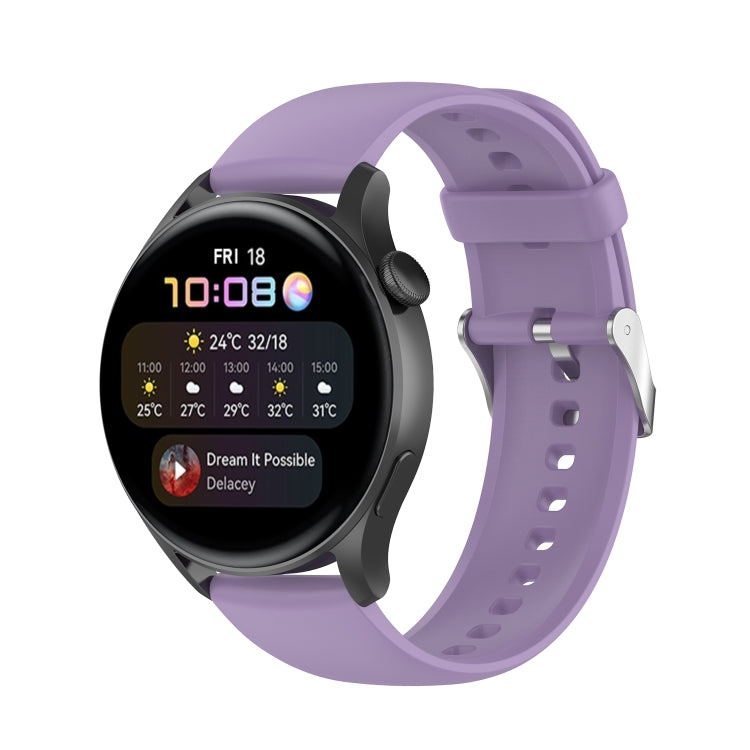 Solid Color Soft Silicone Watch Band, For Huawei Watch3 Pro New